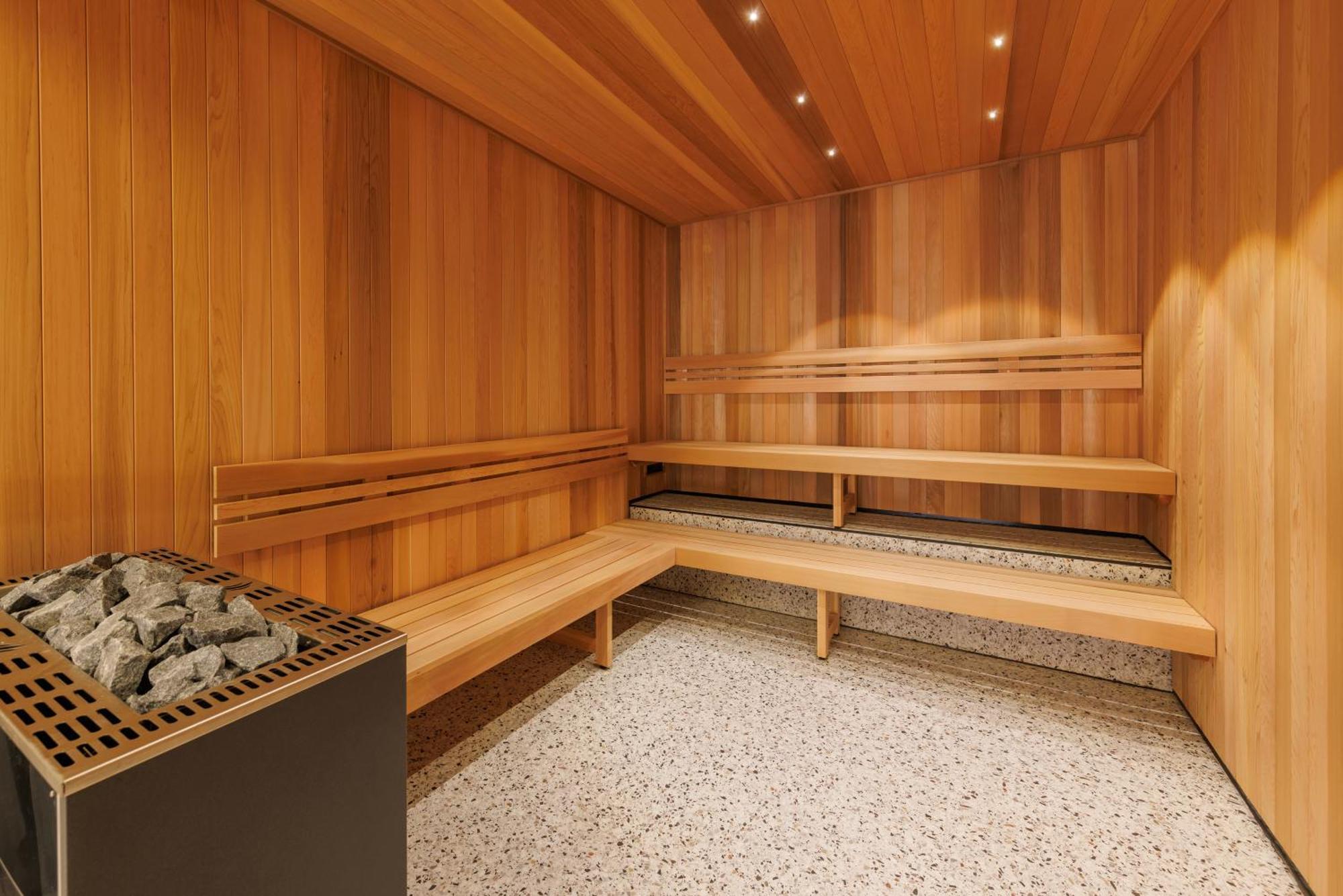 Meriton Suites Melbourne Bagian luar foto A modern Finnish sauna